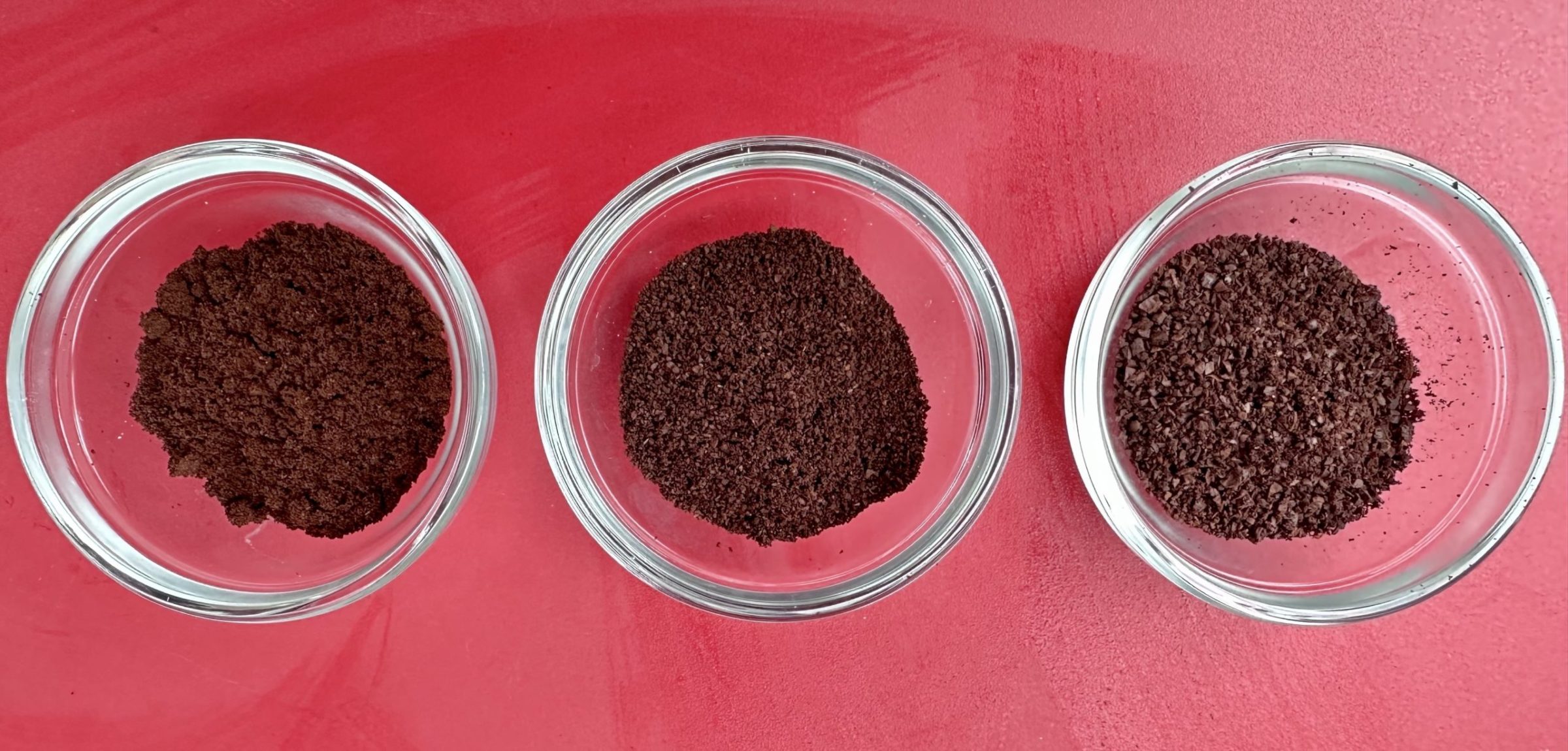 Picture of coffee grounds produced by OXO Brew Conical Burr Grinder