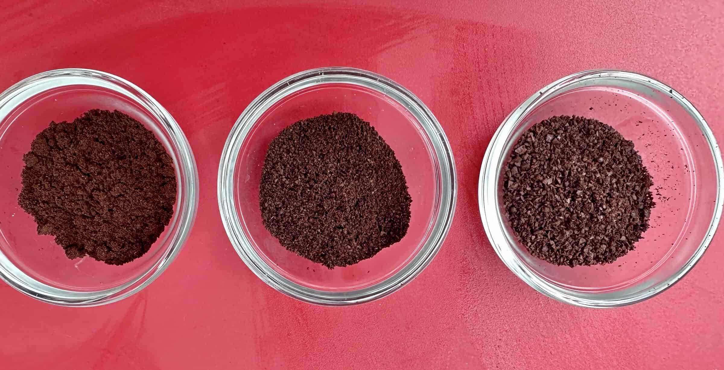 Picture of coffee grounds produced by OXO Brew Conical Burr Grinder